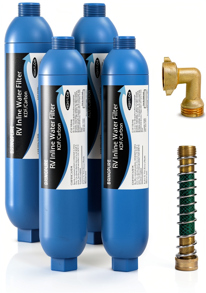 Installing Bringpure RV water filter on a campsite water hose