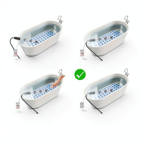 Immersion Water Heater, 1500W Portable Electric 304 Stainless Heaters with Guard Cover, Water Heater for Pool Bathtub -Heat 5 Gallons Water in Minutes-2