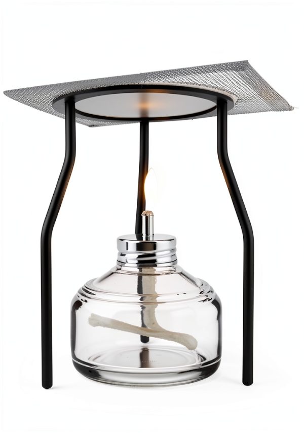 QWORK Alcohol Lamp, 2 Pack 120ml Glass Dental Alcohol Burner Lamp, Lab Equipment Heating Bottle, Bunsen Burners with Cotton Wick and Metal Cap, for Science Experiments-2