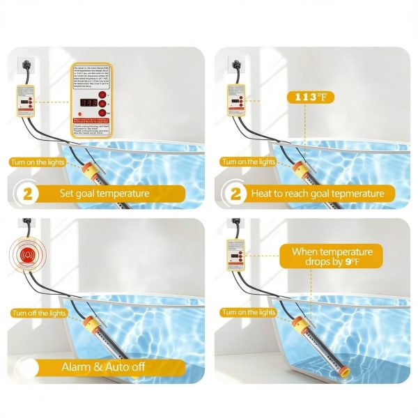 Immersion Water Heater 304 Stainless Steel Portable Hot Tub Heater for-2