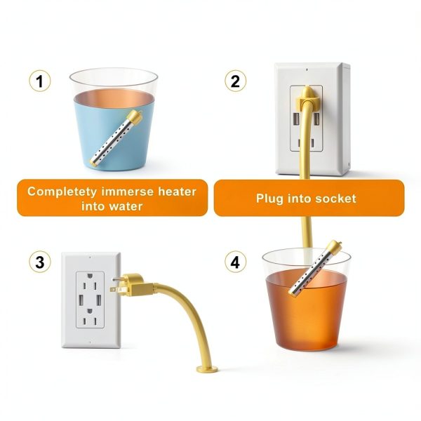 Portable Water Heater KVNTOOLS Immersion Yellow R15 1500W Stainless-3