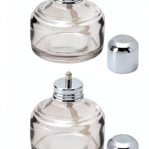 QWORK Alcohol Lamp, 2 Pack 120ml Glass Dental Alcohol Burner Lamp, Lab Equipment Heating Bottle, Bunsen Burners with Cotton Wick and Metal Cap, for Science Experiments-0