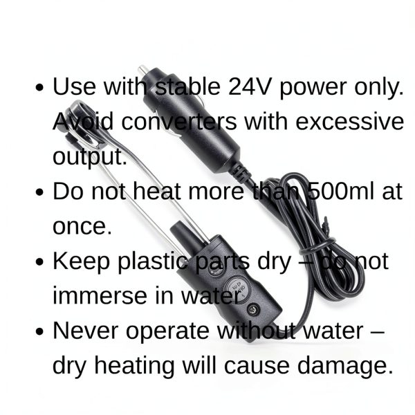 24V Portable Car Immersion Heater Auto Cup Mug Water Heater Kettle Tea Coffee Warmer Soup Drinks Electric Heater-1