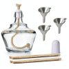 Empty Alcohol Lamp Bottle Glass Alcohol Burner Lamp Dental Lab or School Chemistry lab Equipment Heating Come with 5 Replacement Wicks and 3 Funnel -150ml-0
