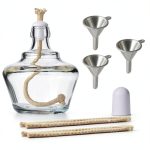 Empty Alcohol Lamp Bottle Glass Alcohol Burner Lamp Dental Lab or School Chemistry lab Equipment Heating Come with 5 Replacement Wicks and 3 Funnel -150ml-0