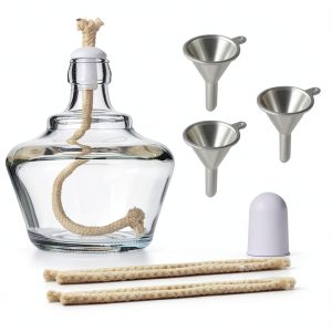 Empty Alcohol Lamp Bottle Glass Alcohol Burner Lamp Dental Lab or School Chemistry lab Equipment Heating Come with 5 Replacement Wicks and 3 Funnel -150ml-0