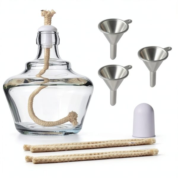 Empty Alcohol Lamp Bottle Glass Alcohol Burner Lamp Dental Lab or School Chemistry lab Equipment Heating Come with 5 Replacement Wicks and 3 Funnel -150ml-0