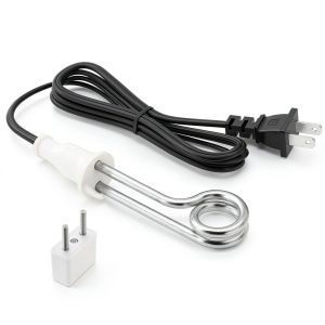 Immersion Water Heater 300W 120/240V Portable Immersion Water Heater Element, Instant Immersion Cup Mug Heater Fit Camping Traveling Coffee/Tea/Soup Electric Water Portable Reheater-0