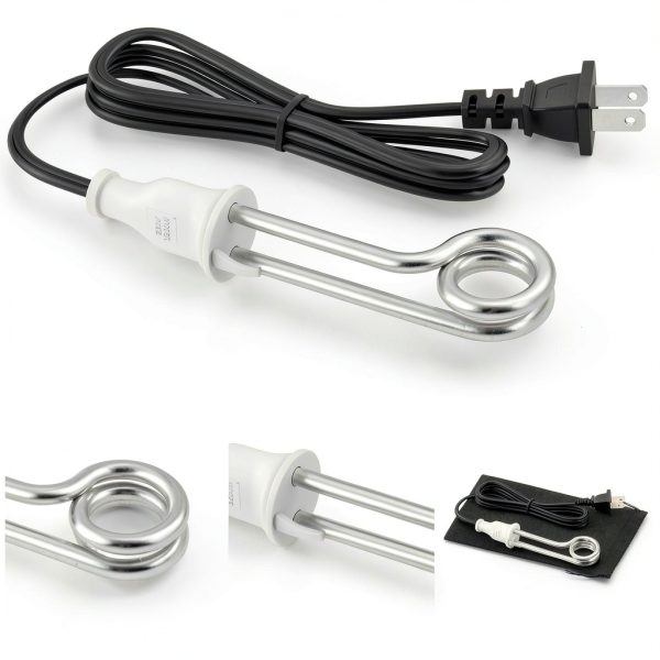 Immersion Water Heater 300W 120/240V Portable Immersion Water Heater Element, Instant Immersion Cup Mug Heater Fit Camping Traveling Coffee/Tea/Soup Electric Water Portable Reheater-6