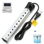 2000W Immersion Water Heater Electric,Portable Water Heater with 304 S S Guard and LCD Thermometer, Anti-Scald, Fast Heating in Minutes Suitable for Bathtub and Bucket-0